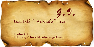 Galló Viktória névjegykártya